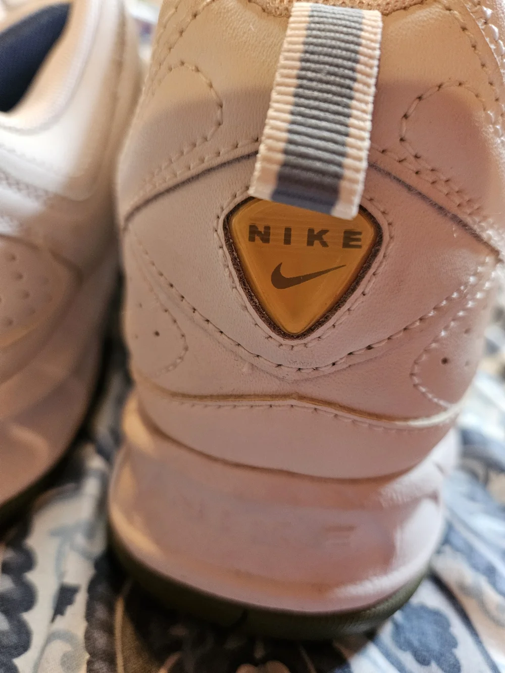 Nike White Leather Sneakers with Blue Swoosh